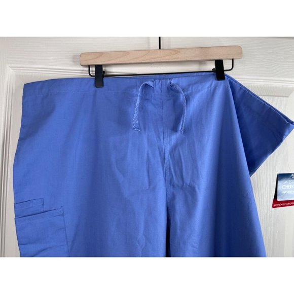 Cherokee Workwear Scrub Pants Unisex Fit Size XL Blue Ciew Drawstring NWT - Picture 2 of 10